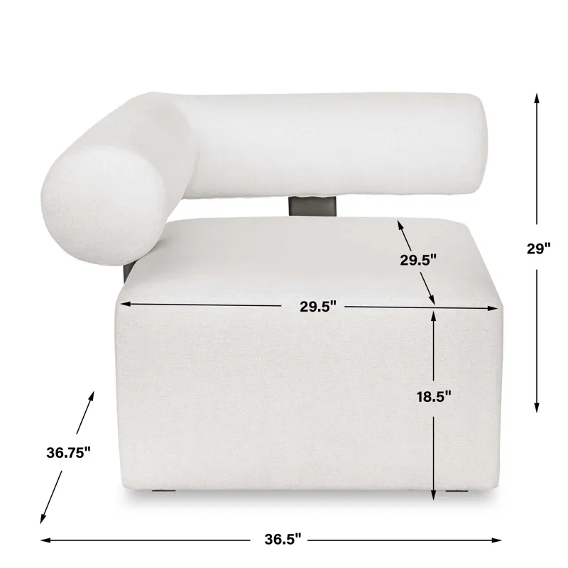 Bolster Back White Outdoor Corner Sofa