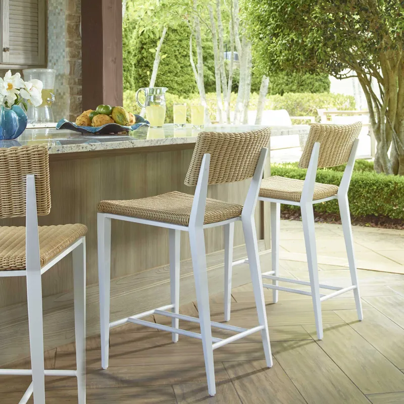 Calbas White Outdoor Bar Stool