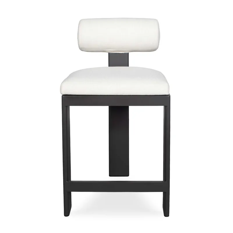 Bolster Back White Outdoor Counter Stool