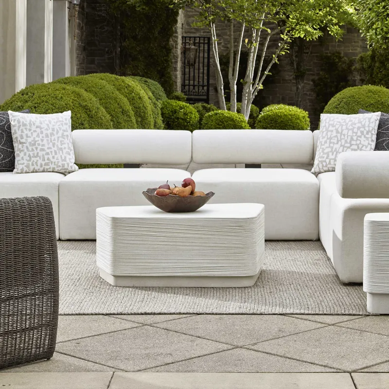 Saltwater White Concrete Coffee Table