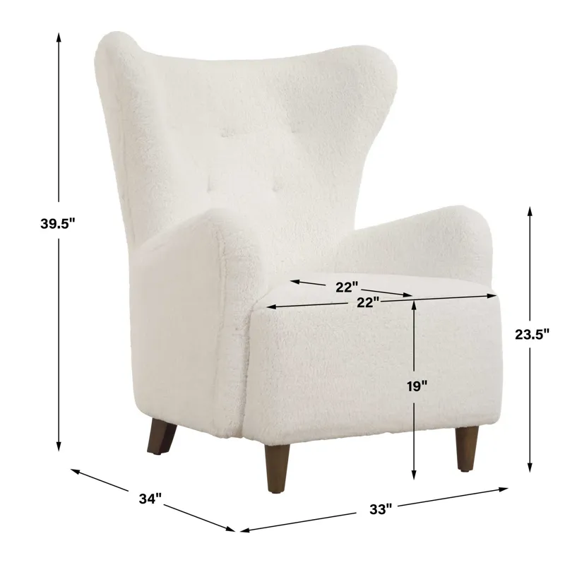 Ingel White Wingback Armchair