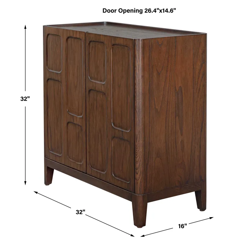On The Block 2 Door Walnut Cabinet
