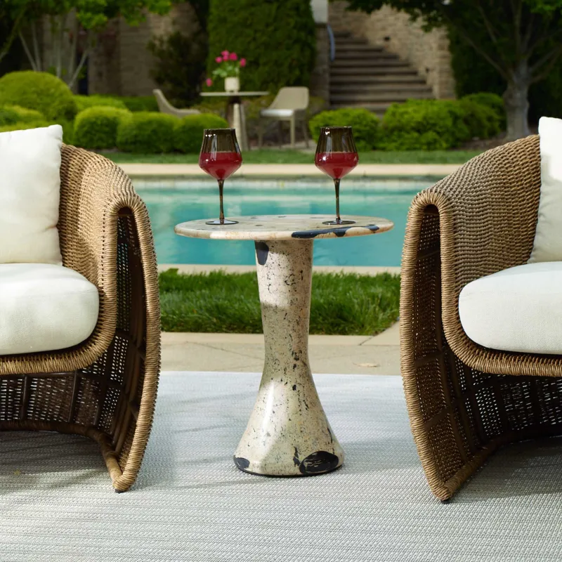 Cadas Indoor-Outdoor Stone Side Table