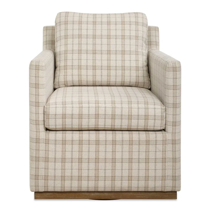 Basie Casual Linen Swivel Chair