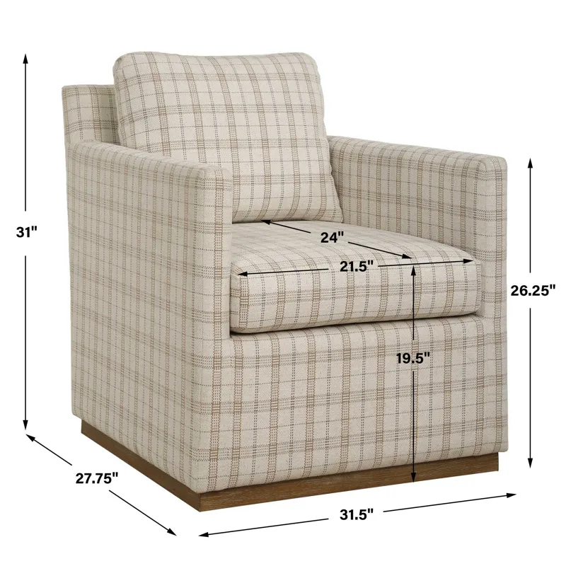 Basie Casual Linen Swivel Chair