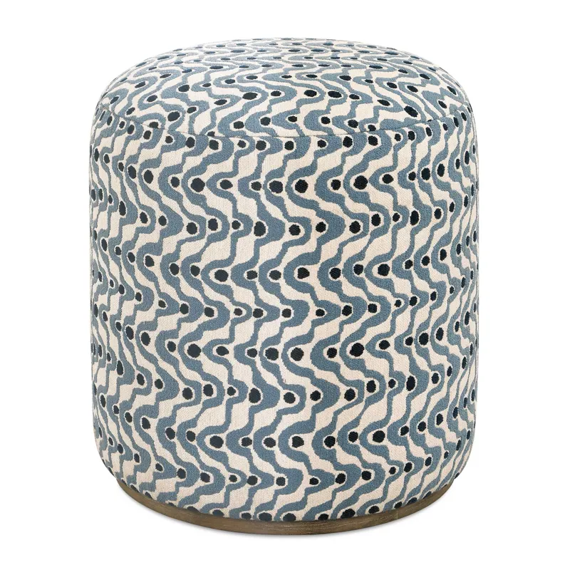 Cas Blue Fabric Ottoman