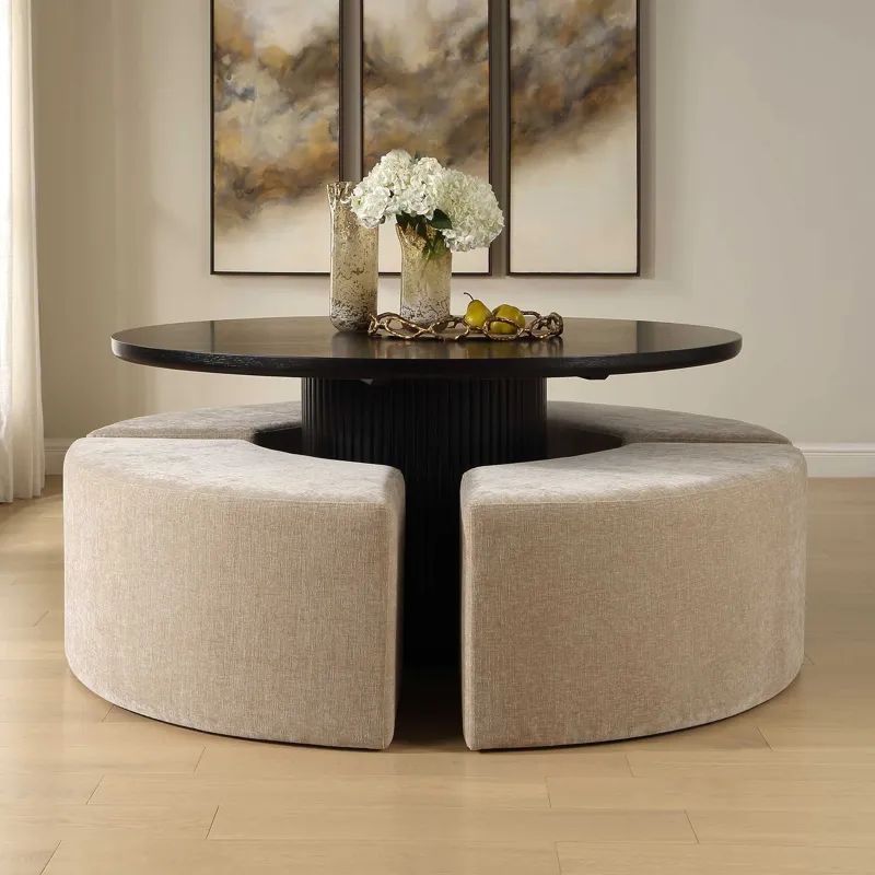 Khai Rounded Plush Dining Bench