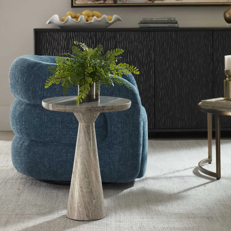 Shura Indoor-Outdoor Marble Accent Table