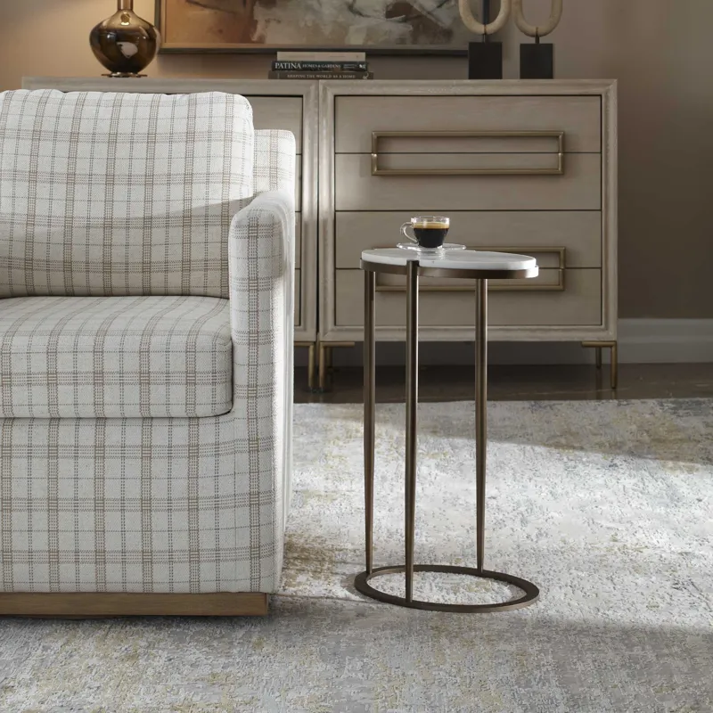 Mercier Round Marble Accent Table