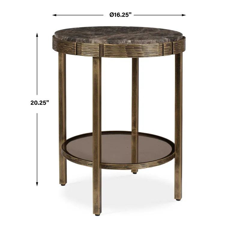 Cusano Round Dark Marble Accent Table