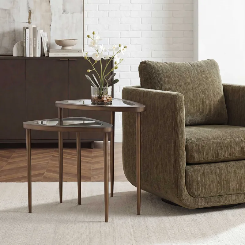 Millar Curved Nesting Tables, S/2