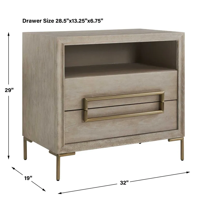 Alessia Modern Light Oak Side Table