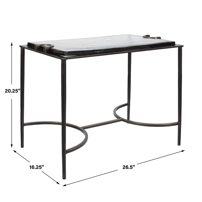 Eisen Textured Glass Accent Table