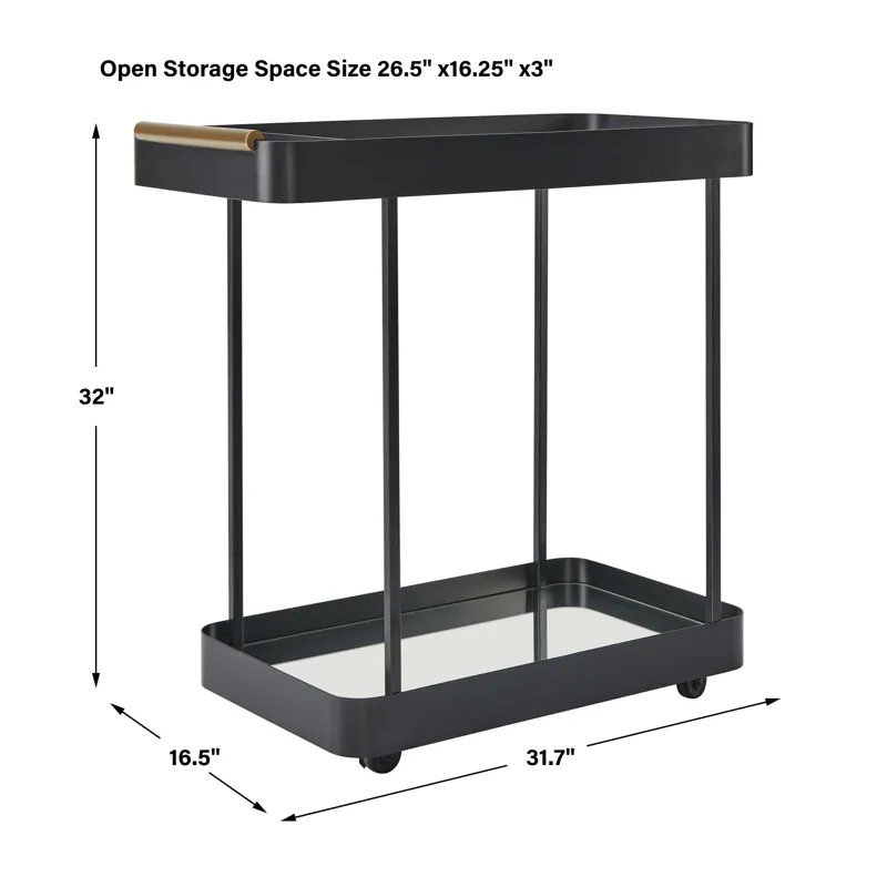 Vesper Black Iron Bar Cart