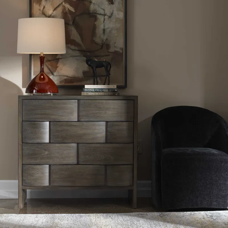 Lydon 4 Drawer Brown Finish Chest