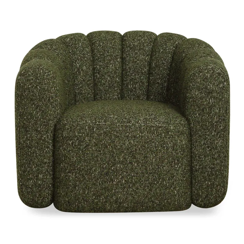 Lenoir Upholstered Green Swivel Chair