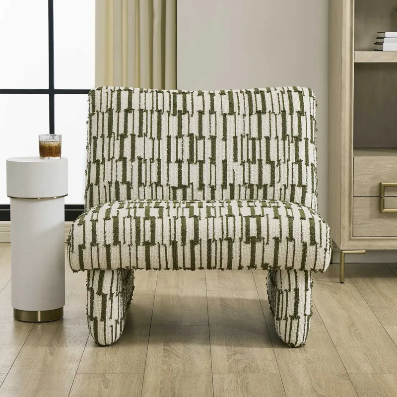 Willa Green White Accent Chair