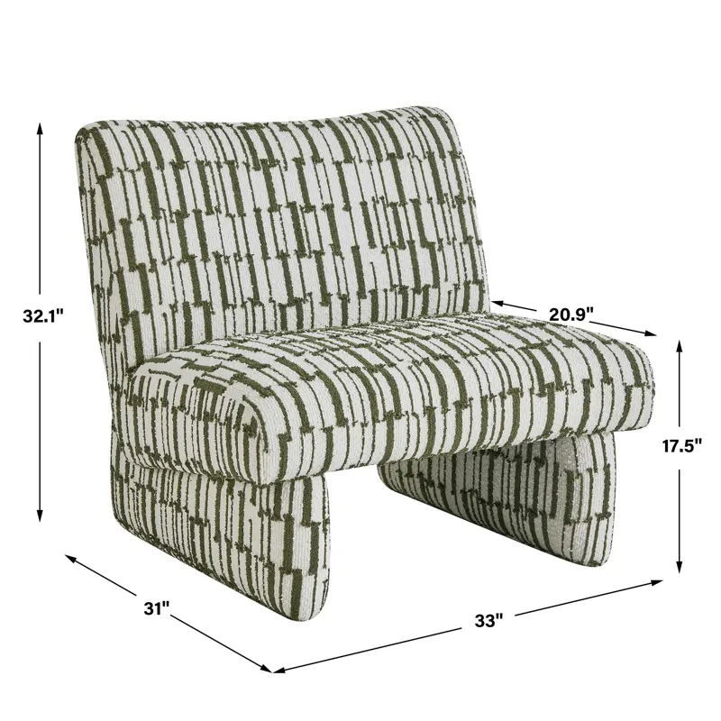 Willa Green White Accent Chair