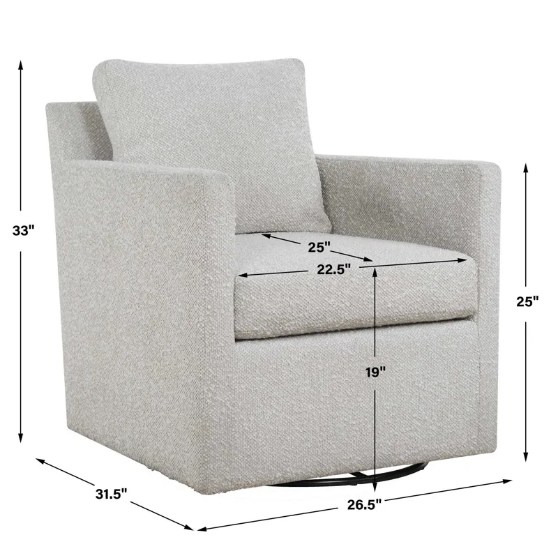 Tisdell Cream Swivel/Glider Chair