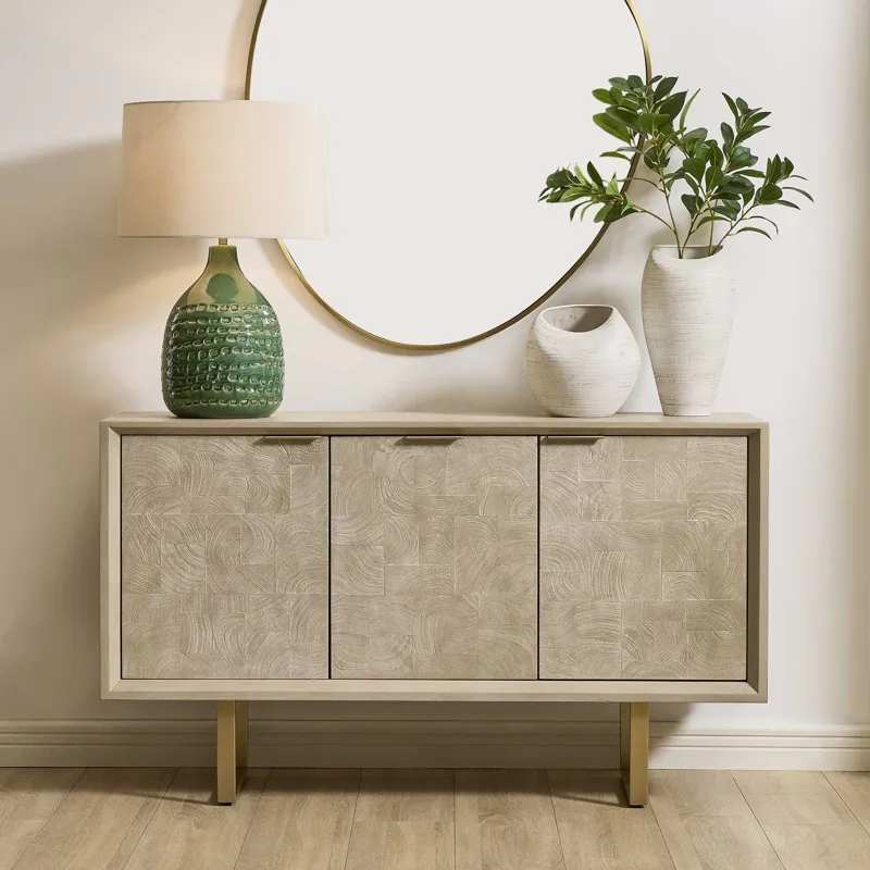 Maeva 3 Door Light Wood Cabinet