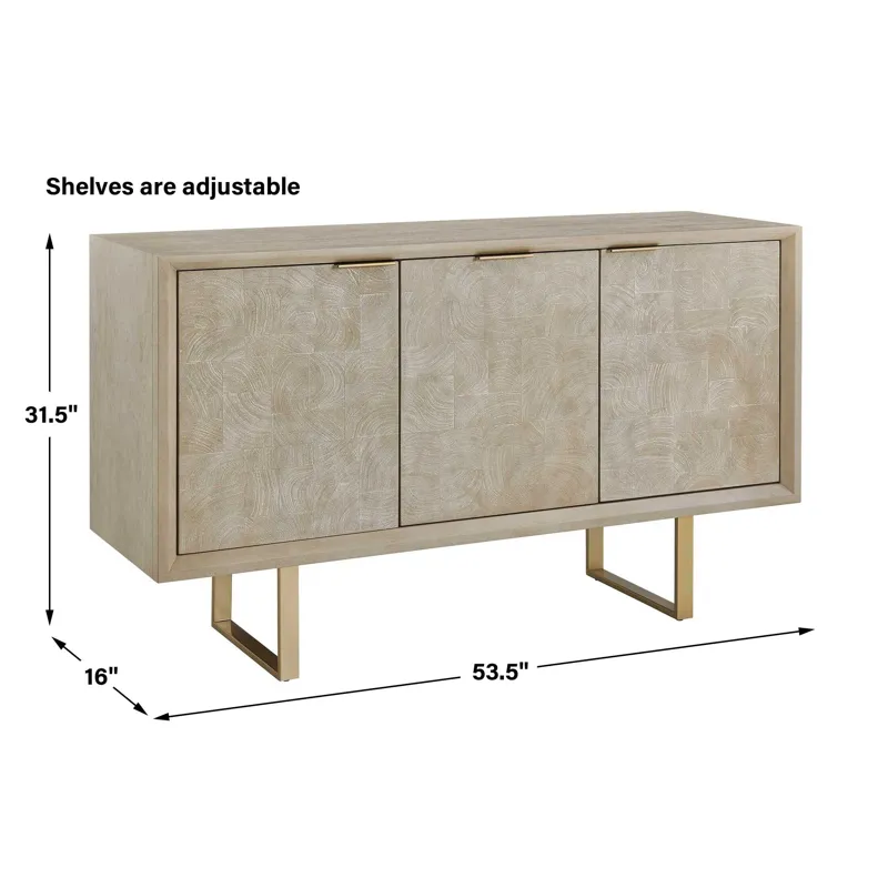 Maeva 3 Door Light Wood Cabinet