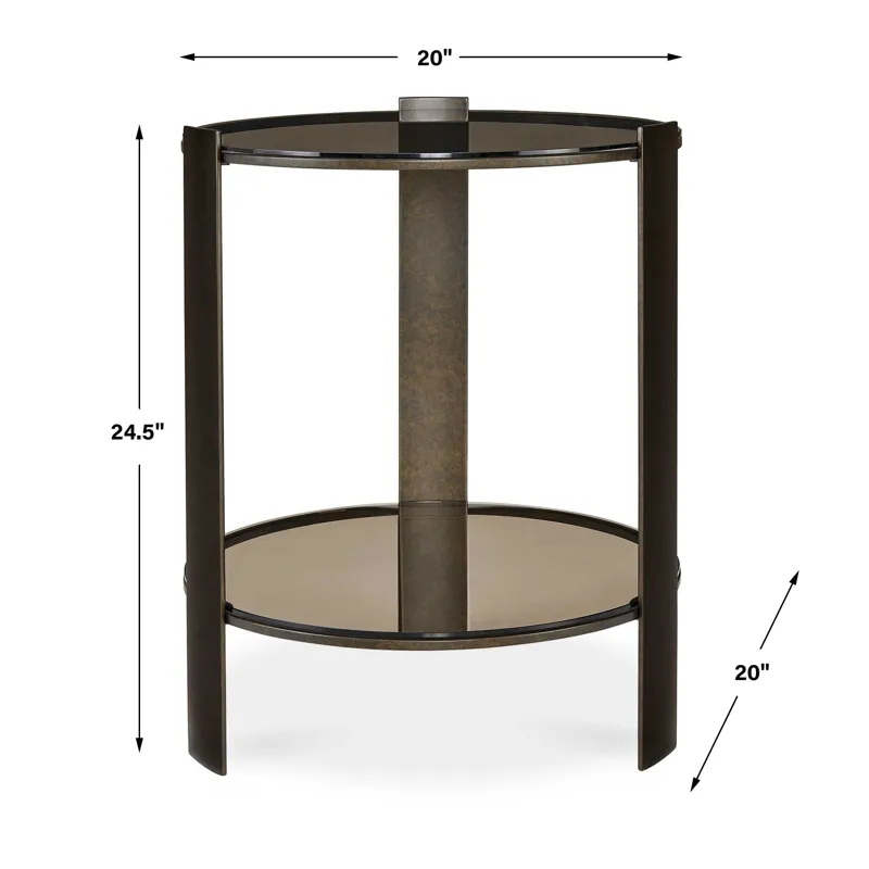 Hanson Bronze & Dark Glass Side Table