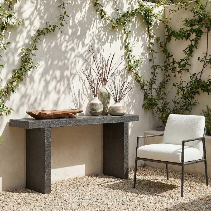 Hagan Indoor-Outdoor Slate Console Table
