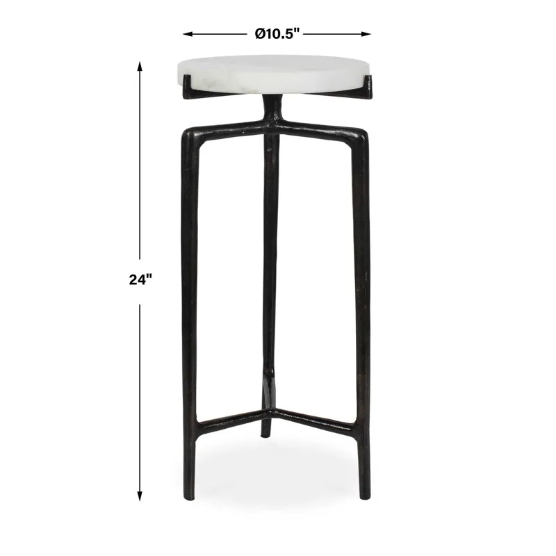 Tobias White Marble Slab Drink Table
