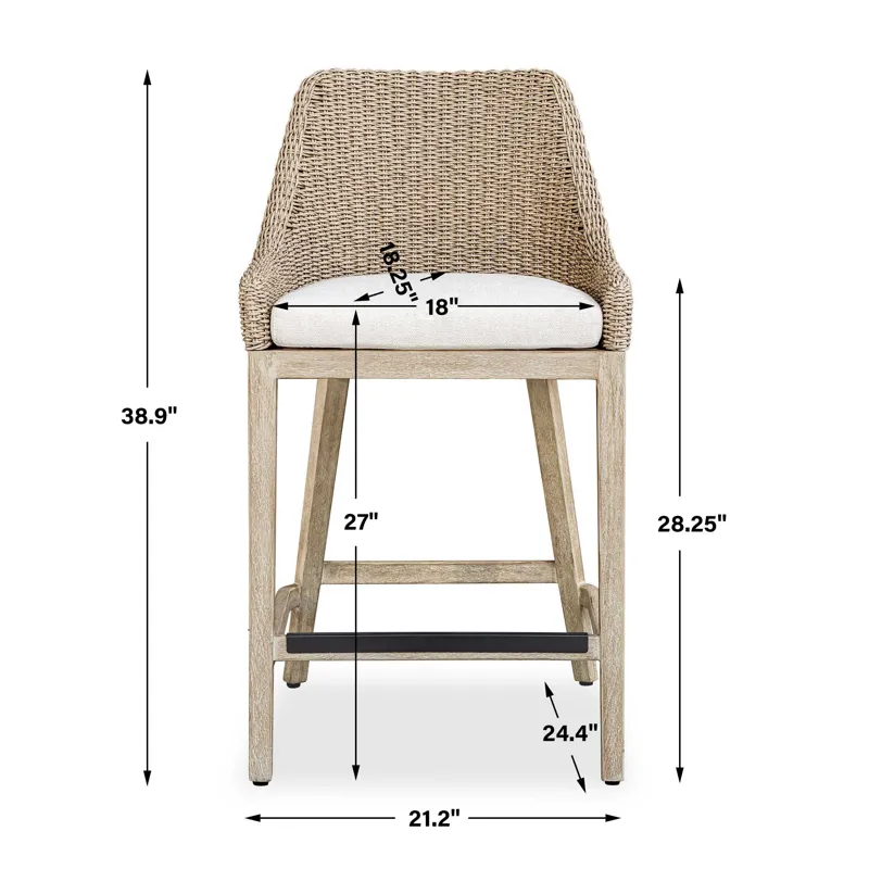 Paloma Outdoor Wicker Counter Stool