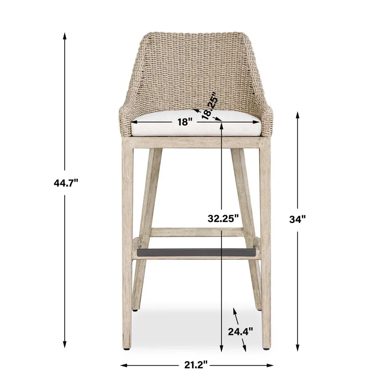 Paloma Outdoor Wicker Bar Stool
