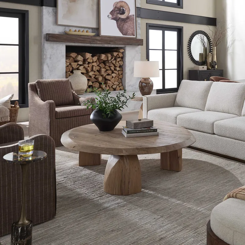 Tiernan Reclaimed Oak Round Coffee Table