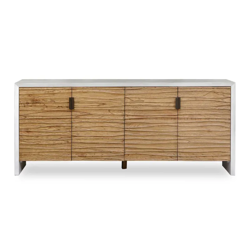 Brinson Carved Wood 4 Door Cabinet