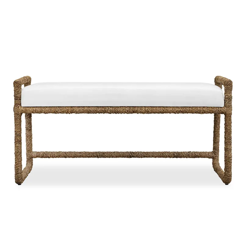 Araiza White Fabric Bench