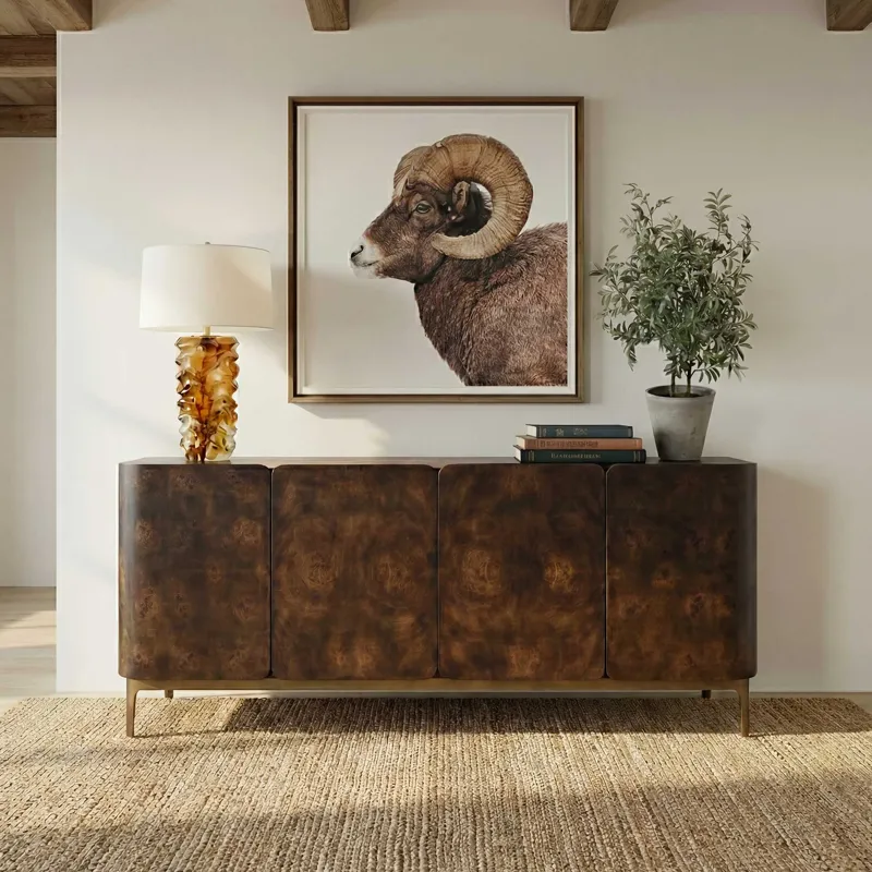 Melbourne Mappa Burl 4 Door Cabinet