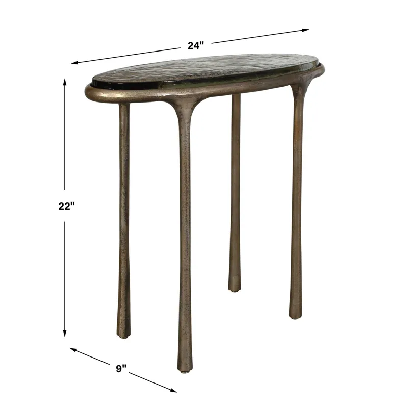 Ata Oval Brass Accent Table