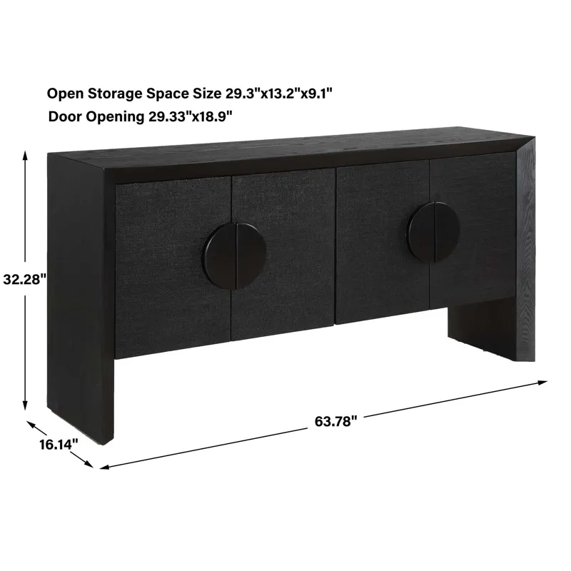 Williams Black 4 Door Cabinet