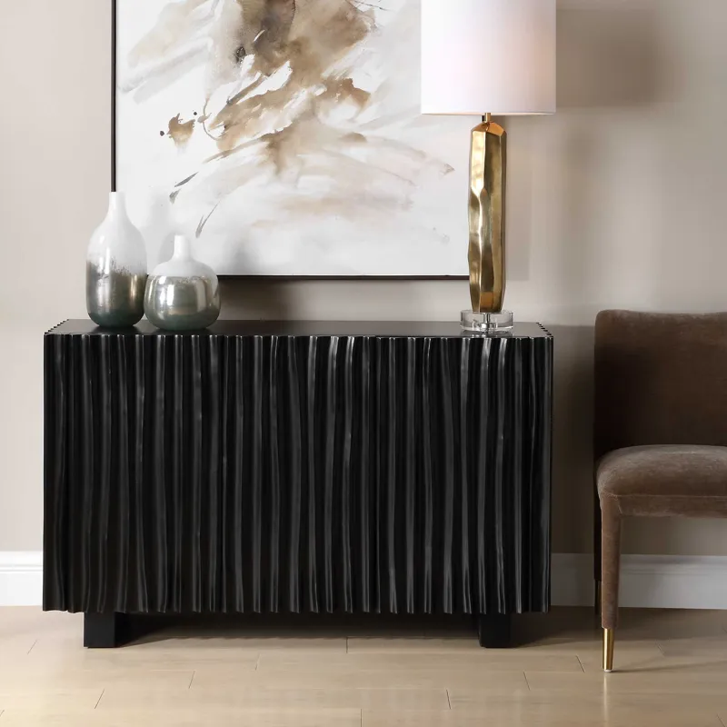 Mercado Black 3 Door Cabinet