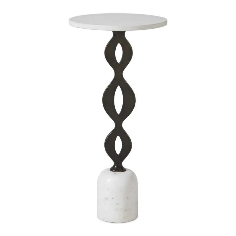 Ila Round White Drink Table