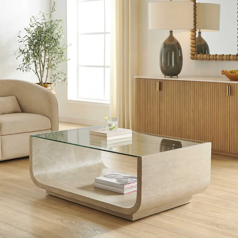 Maeva Modern Glass Coffee Table