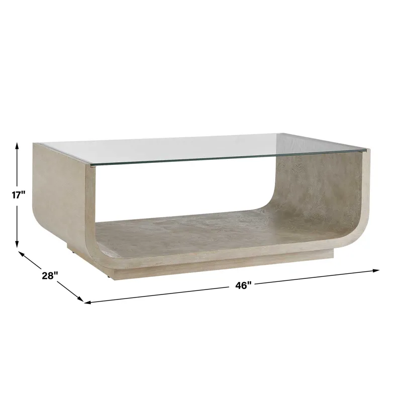 Maeva Modern Glass Coffee Table