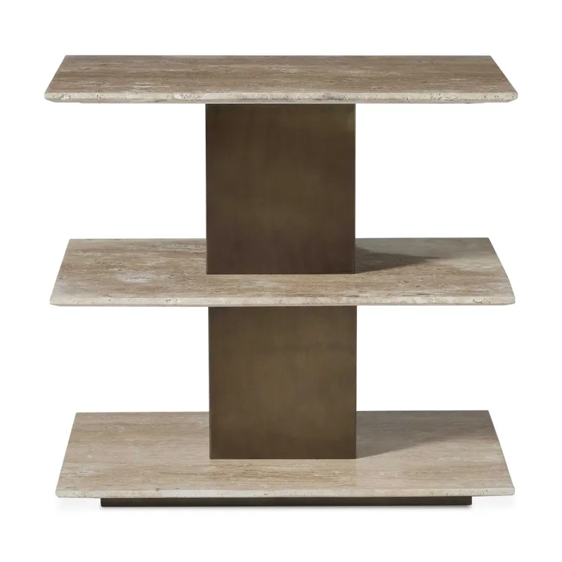 Travertini 3 Tiered Accent Table