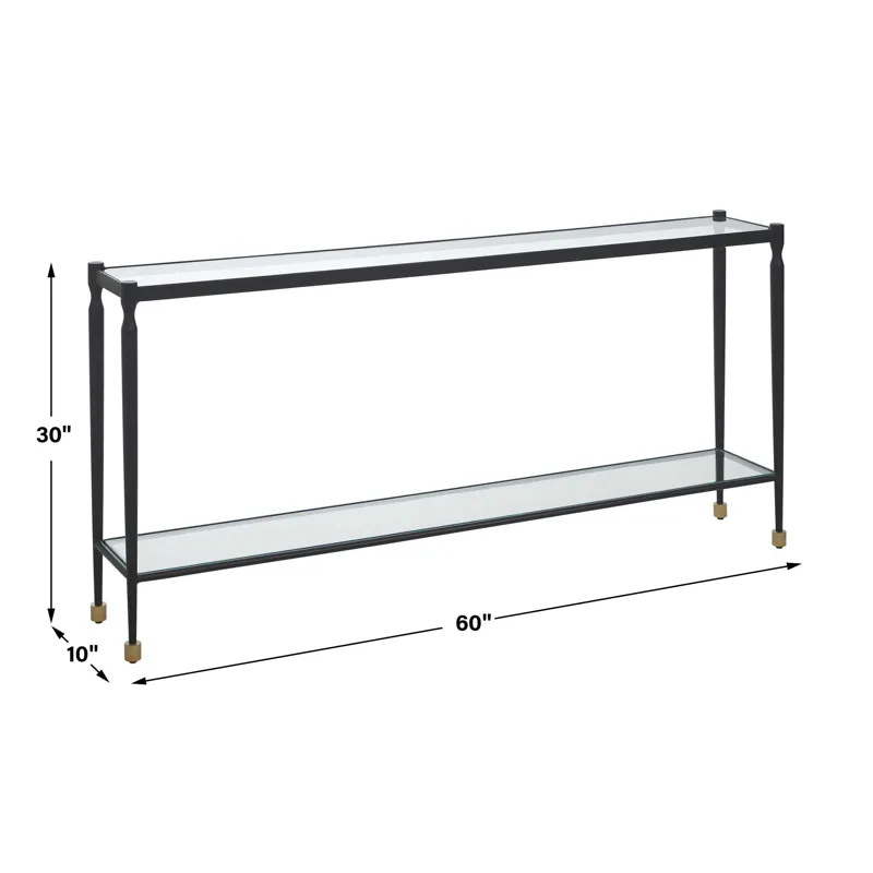 Javana Glass / Iron Console Table