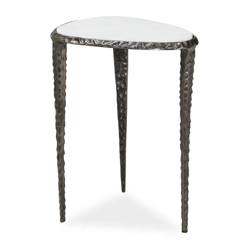 Arnold White Marble Accent Table