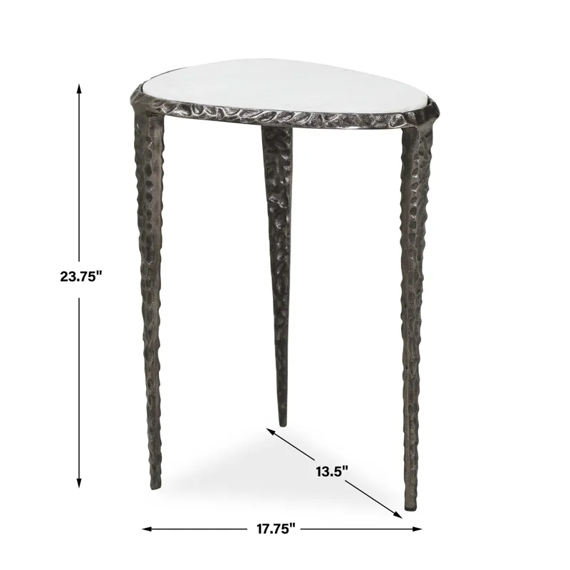 Arnold White Marble Accent Table