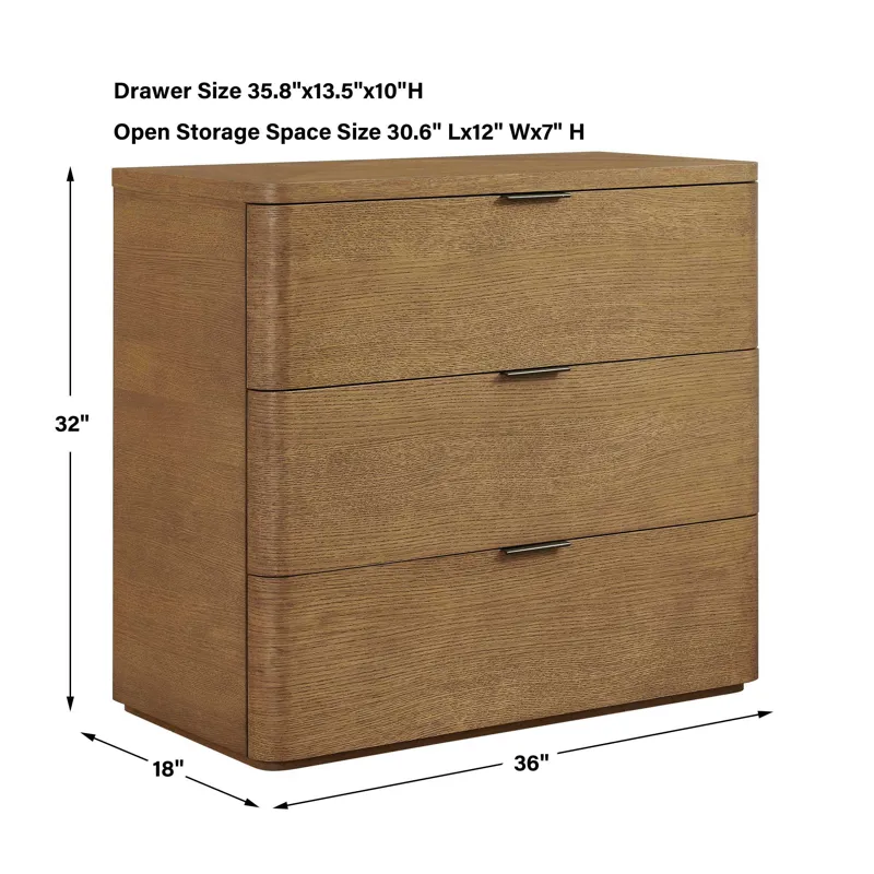 Duluth Oak 3 Drawer Chest