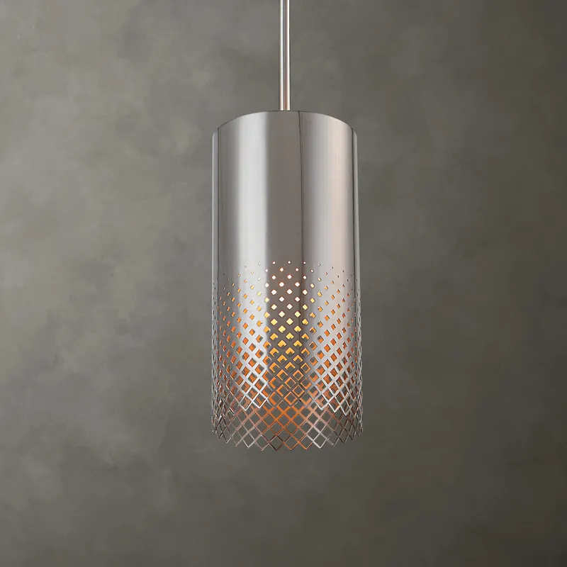 Manheim 1 Light Nickel Cylinder Pendant