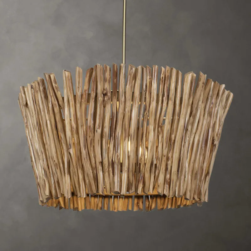 Rhea 4 Light Wood Branch Chandelier