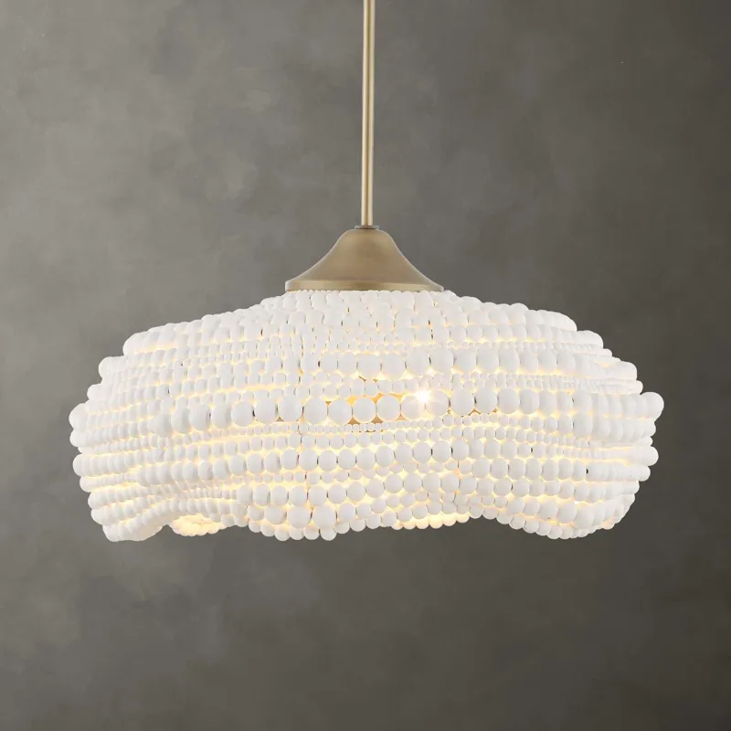 Biddeford 5 Light White Beaded Pendant