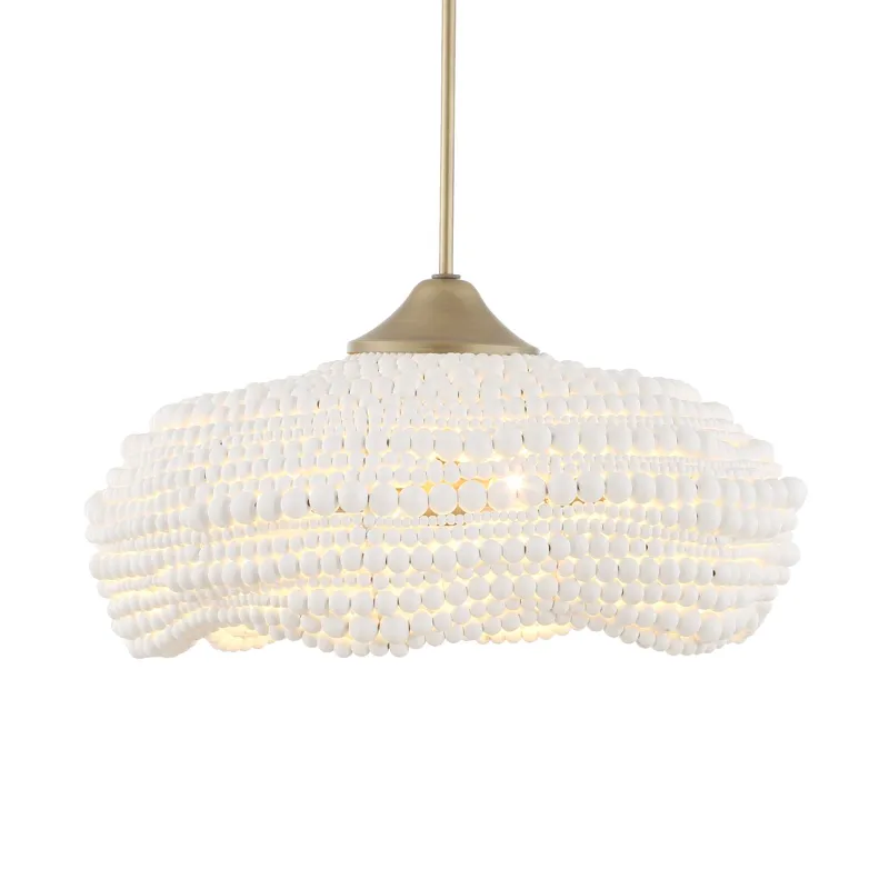 Biddeford 5 Light White Beaded Pendant