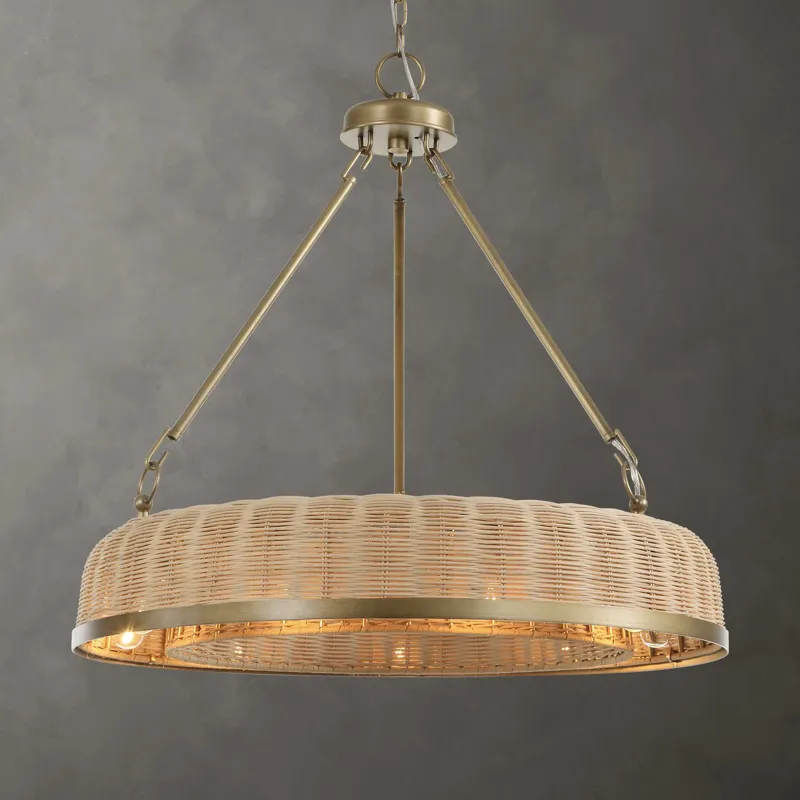 Ladakh 9 Light Round Wicker Pendant